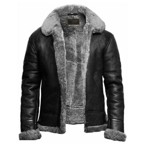 RAY'S WESTERN Leather Jacket Men Shearling Sheepskin