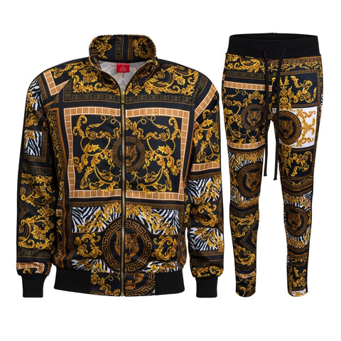 RAY'S Unisex Athletic Tracksuit Set,Cambo Pattern, 2-Piece Polyester, Long Sleeve with Side Zip Pockets, Athletic Regular Fit