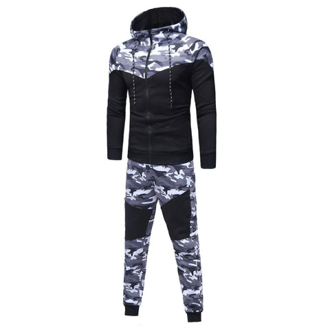 Men's Tracksuit Set, Colour Block Design in different colour, Hooded Sweatshirt with Matching Jogger Pants