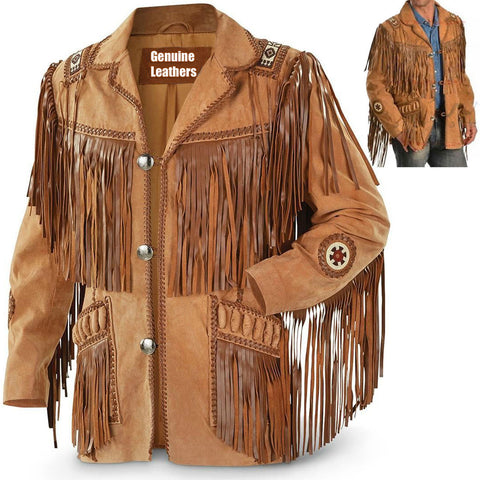 RAYS WESTREN SUEDE BROWN LEATHER JACKET LONG