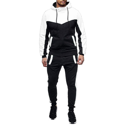 Men's Tracksuit Set, Colour Block Design in different colour, Hooded Sweatshirt with Matching Jogger Pants