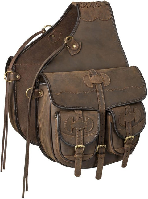 RAY'S-1 Canvas Trail Bag with Leather Accents for Western riding.