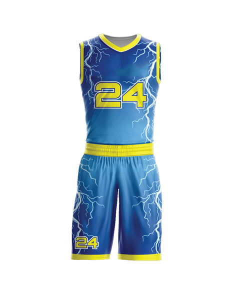 RAY'S Men's Basketball Uniform Set, Yellow and Green Jersey with Customise Number, Athletic Two-Piece Performance Kit