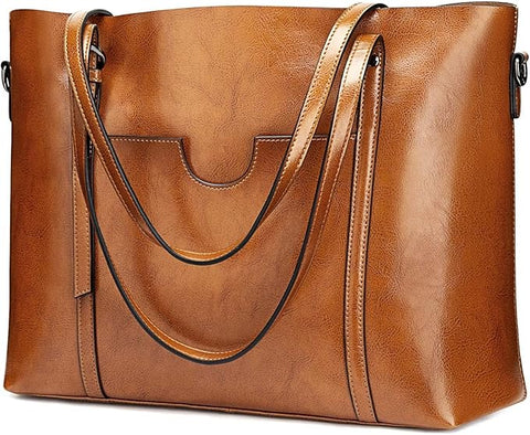 Ray's Large Capacity Cowhide Leather Shoulder Bag Purses Luxury Handbags for Women