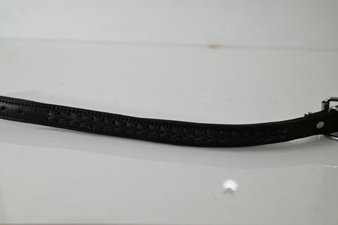Braided Leather Dog Collar with Metal Hardware, Genuine Leather with Decorative Braided Detail&nbsp;
