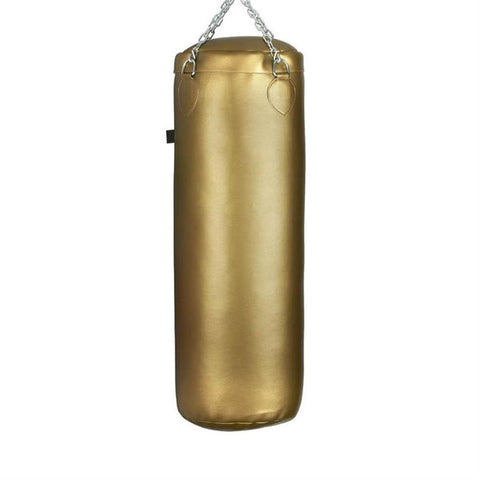 Artificial Leather Punching Bag, Gold, Heavy Bag with Hanging Chain for Boxing Training
