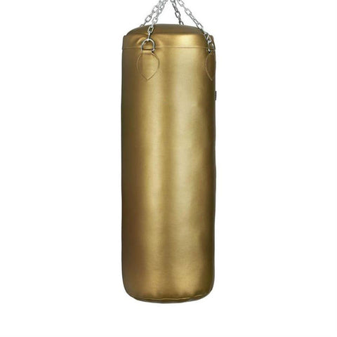 Artificial Leather Punching Bag, Gold, Heavy Bag with Hanging Chain for Boxing Training