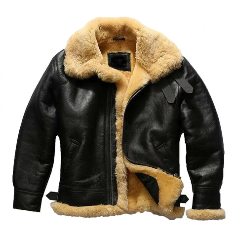 RAY'S WESTERN Leather Jacket Men Shearling Sheepskin